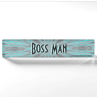 Porte-nom Pour Bureau Plaque signalétique de bleu d'homme de patron