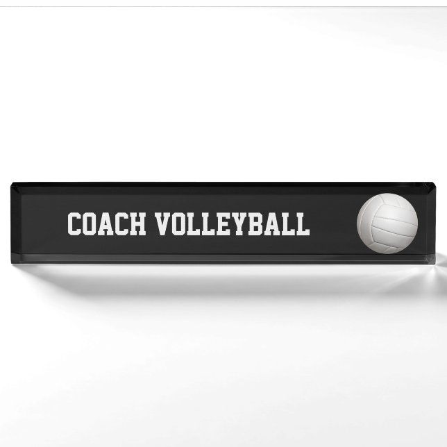 Porte-nom Pour Bureau Plaque signalétique de coutume de volleyball (Devant)