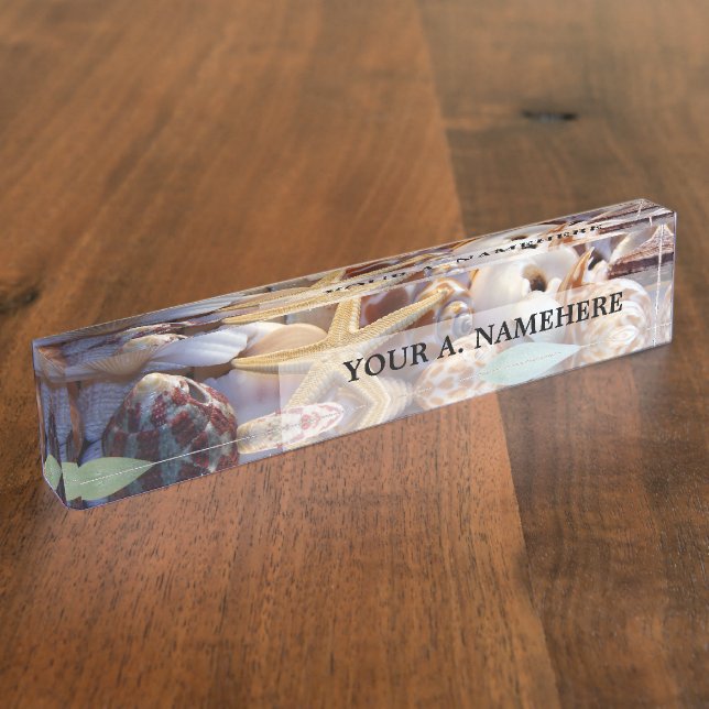 Porte-nom Pour Bureau Plaque signalétique des coquillages (Taille)