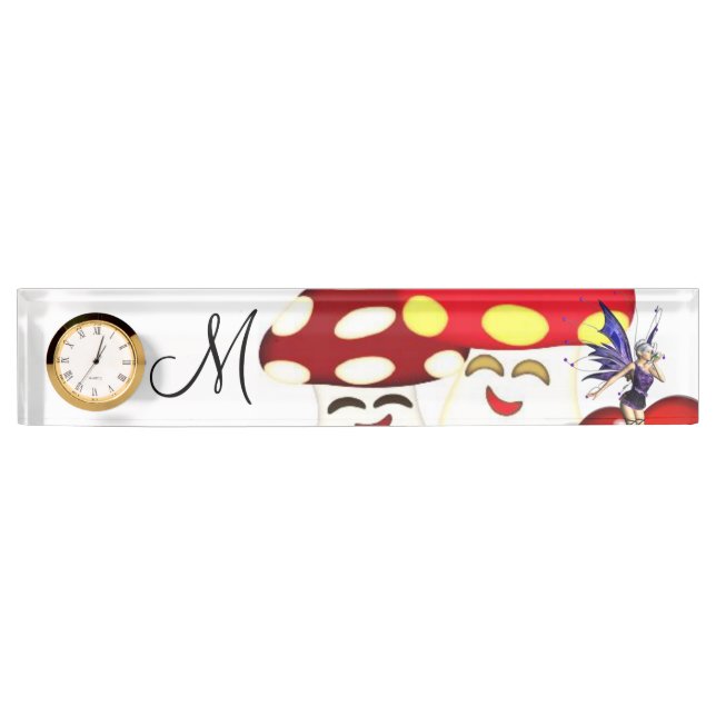 Porte-nom Pour Bureau Plaque signalétique du bureau de fée du champignon (Devant)