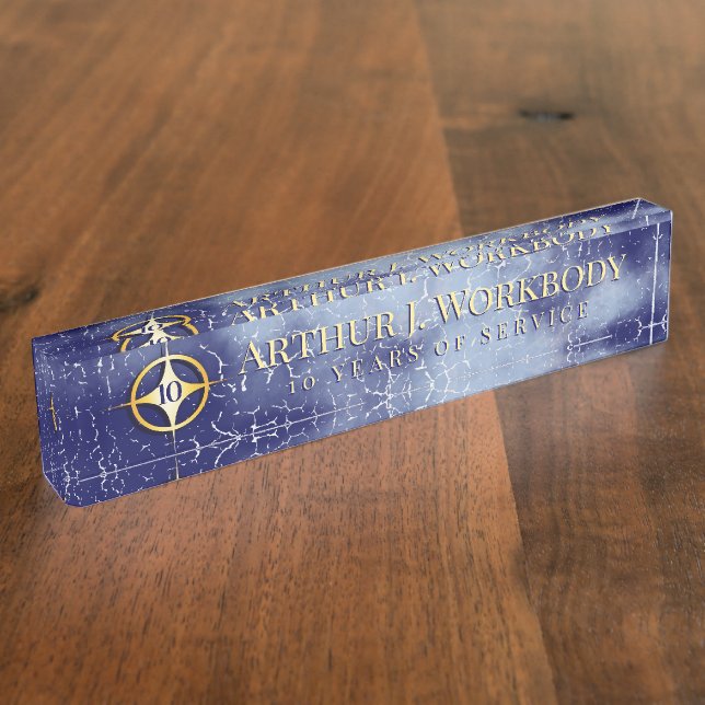 Porte-nom Pour Bureau Plaque signalétique en pierre d'anniversaire âgée (Taille)