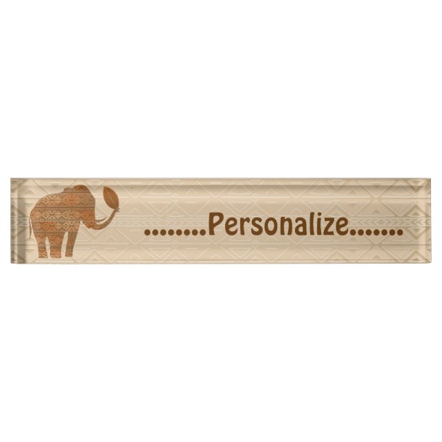 Porte-nom Pour Bureau Plaque signalétique tribale de bureau de (Devant)