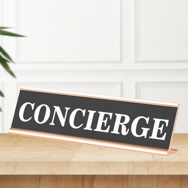 Porte-nom Pour Bureau Plat de bureau de signe de concierge (Créateur téléchargé)