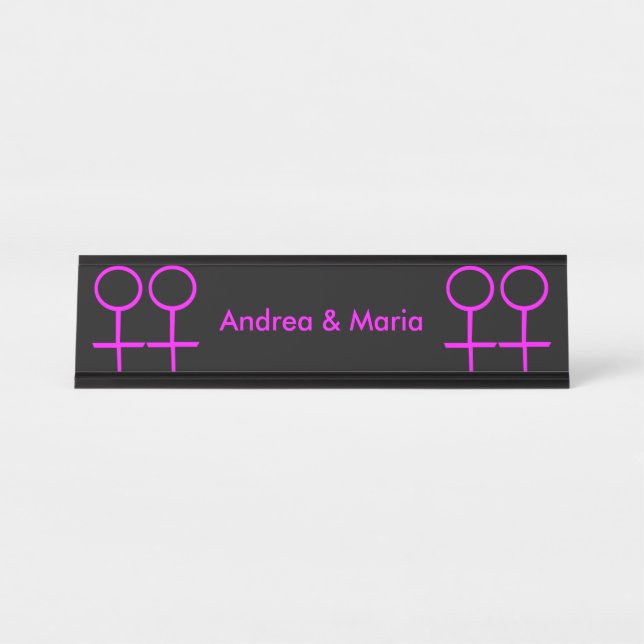 Porte-nom Pour Bureau Plate-forme personnalisée pour bureau lesbienne (Devant)
