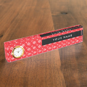 Porte-nom Pour Bureau Pneus blancs, Rouge, Votre nom, Personnaliser