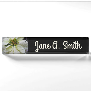 Porte-nom Pour Bureau Poinsettia Elegant Christmas Holiday Floral