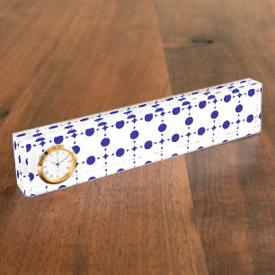 Porte-nom Pour Bureau Points de bleu marine, Motif à pois, Pois
