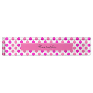 Porte-nom Pour Bureau Pois rose