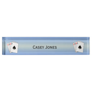 Porte-nom Pour Bureau Poker Aces