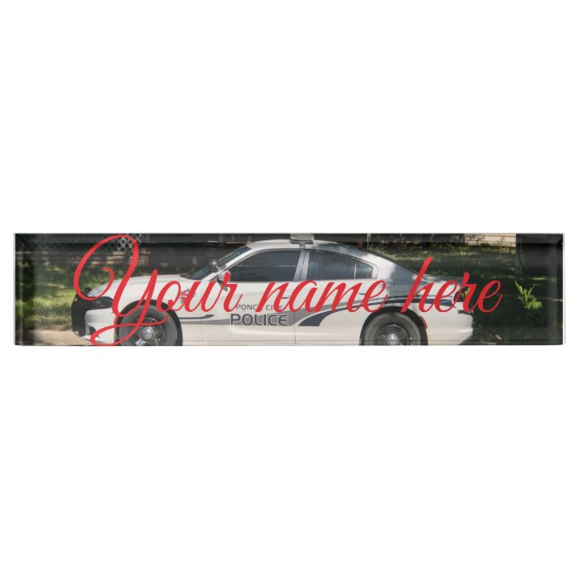 Porte-nom Pour Bureau Police car (Devant)