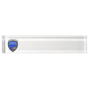 Porte-nom Pour Bureau Police servant fièrement