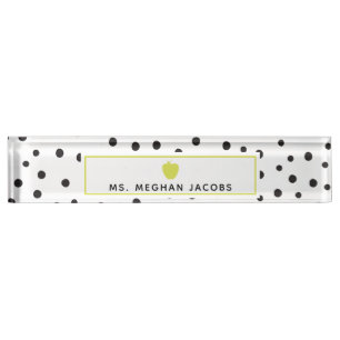 Porte-nom Pour Bureau Polka Dot Neon Enseignant