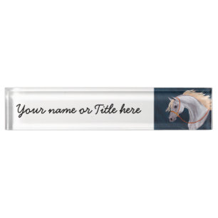 Porte-nom Pour Bureau Portrait Arabian Horse Bureau Numéro