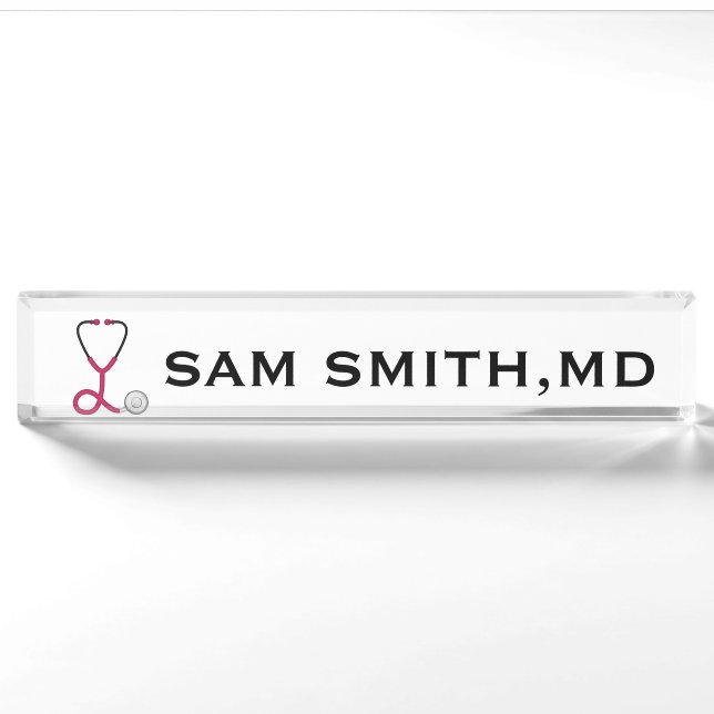 Porte-nom Pour Bureau Pour les médecins et infirmières Stéthoscope Médic (Devant)