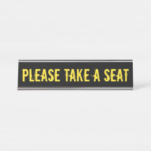 PORTE-NOM POUR BUREAU "PRENEZ PLACE"