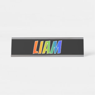 Porte-nom Pour Bureau Prénom "LIAM" : Coloration d'arc-en-ciel