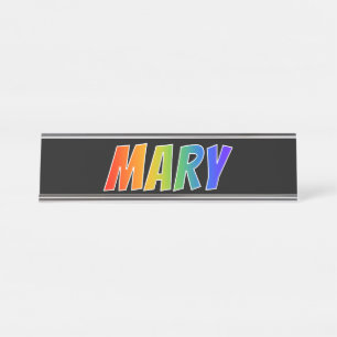Porte-nom Pour Bureau Prénom "MARY" : Couleur arc-en-ciel amusant