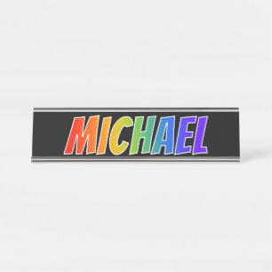 Porte-nom Pour Bureau Prénom "MICHAEL": Couleur arc-en-ciel amusant