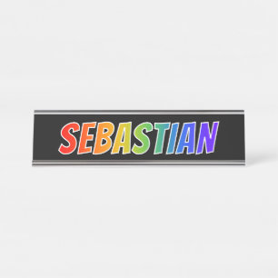 Porte-nom Pour Bureau Prénom "SEBASTIAN" : Coloration d'arc-en-ciel