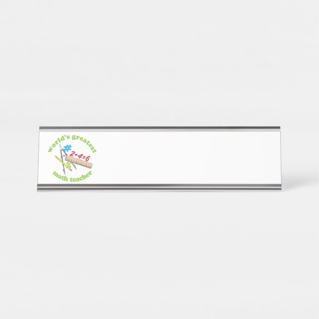 Porte-nom Pour Bureau Professeur de mathématiques (Devant)