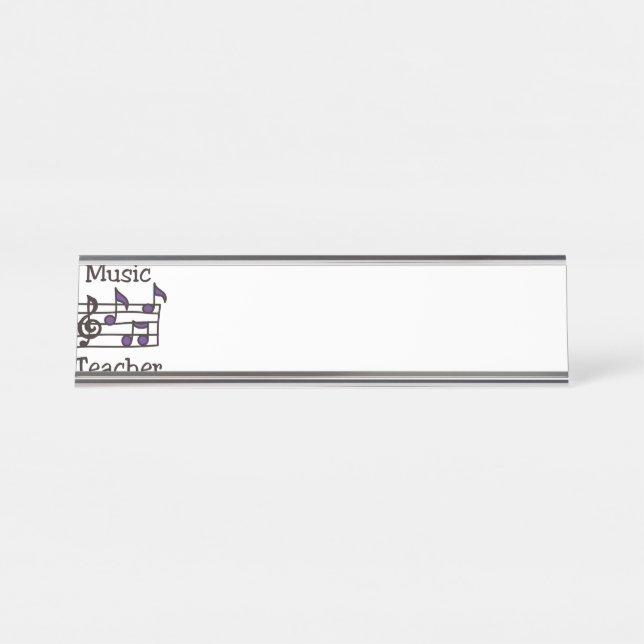 Porte-nom Pour Bureau Professeur de musique (Devant)