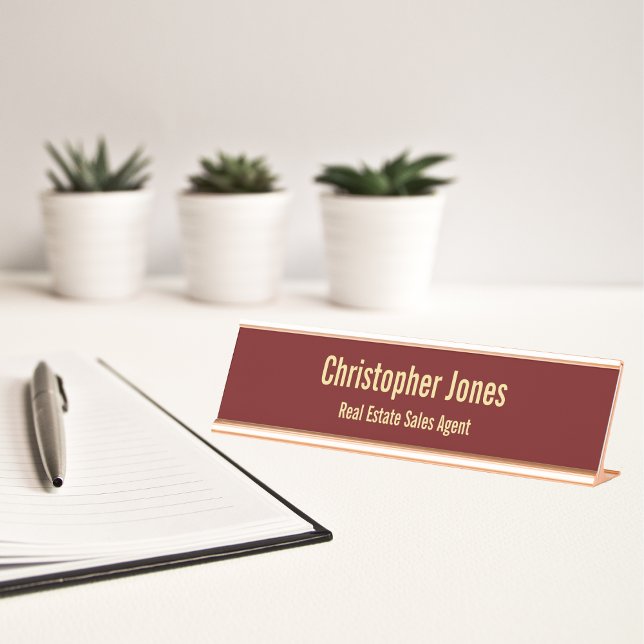 Porte-nom Pour Bureau Professionnel élégant Bureau Titre exécutif (Professional Elegant Classy Office Executive Title Desk Name Plate)