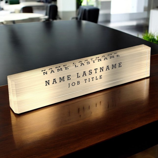 Porte-nom Pour Bureau Professionnel élégant Gold Classy Business (Créateur téléchargé)