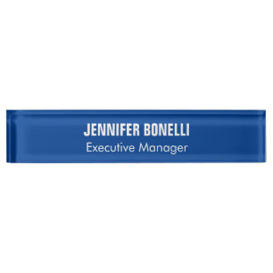 Porte-nom Pour Bureau Professionnel minimaliste moderne bleu ajouter vot