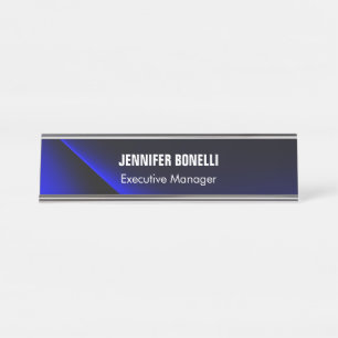 Porte-nom Pour Bureau Professionnel minimaliste moderne bleu ajouter vot