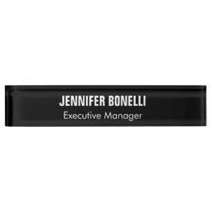 Porte-nom Pour Bureau Professionnel minimaliste moderne couleur noire