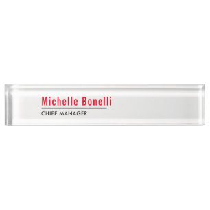 Porte-nom Pour Bureau Professionnel Minimaliste Simple Blanc Moderne Pla