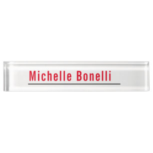 Porte-nom Pour Bureau Professionnel Minimaliste Simple Blanc Moderne Pla