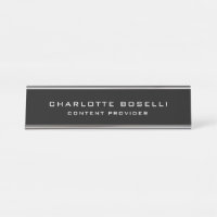 Professionnel minimaliste Votre nom Titre Noir