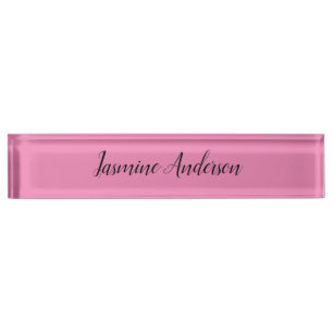 Porte-nom Pour Bureau Professionnel Moderne Minimaliste Rose