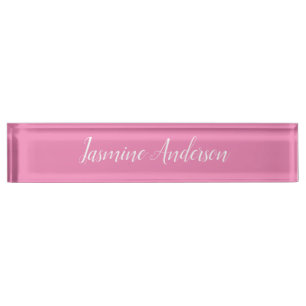 Porte-nom Pour Bureau Professionnel Moderne Minimaliste Rose
