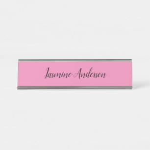 Porte-nom Pour Bureau Professionnel Moderne Minimaliste Rose