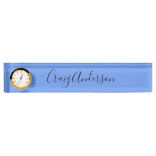 Porte-nom Pour Bureau Professionnel Plat Moderne Élégant Bleu de Cornoua