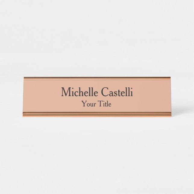 Porte-nom Pour Bureau Professionnel Unique Classique Simple (Devant)