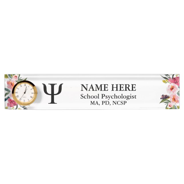 Porte-nom Pour Bureau Psychologue scolaire (Devant)