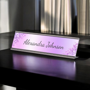Porte-nom Pour Bureau Purple Elegant Moderne Bureau Professionnel