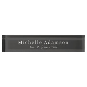 Porte-nom Pour Bureau Qualité Couleur Noir Professionnel Plat Moderne