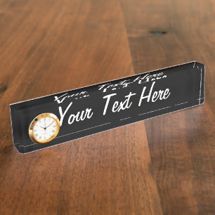 Porte-nom Pour Bureau Quelque chose en noir à Customiser si vous voulez