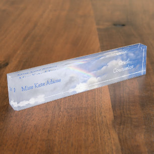 PORTE-NOM POUR BUREAU "RAINBOW IN CLOUDS" - NOM DU COMPTE