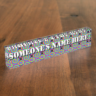 Porte-nom Pour Bureau Rainbow Spiral par Kenneth Yoncich