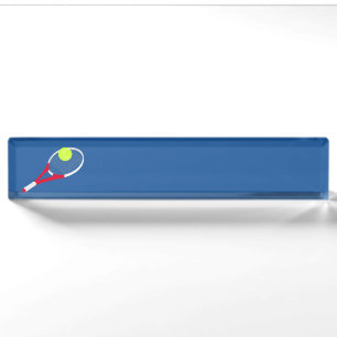 Porte-nom Pour Bureau Raquette de tennis et balle de tennis