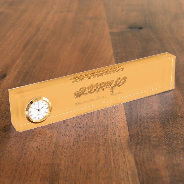 Porte-nom Pour Bureau Reflet du Scorpion (Taille)