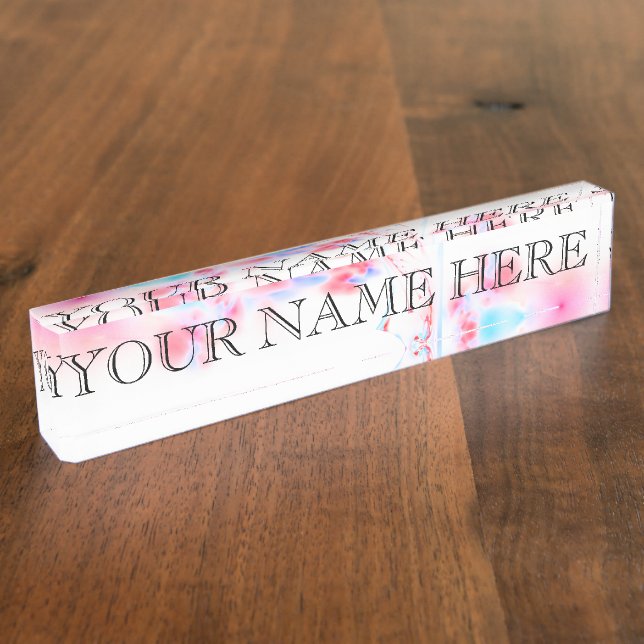 Porte-nom Pour Bureau Réflexions dans une plaque d'identification de (Taille)