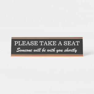 Porte-nom Pour Bureau Respectable "S'IL VOUS PLAÎT PRENDRE PLACE"