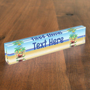 Porte-nom Pour Bureau Restez calme et...Détendez-vous sur Hammock !