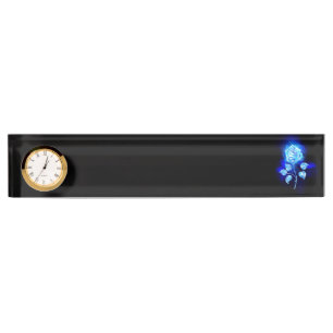 Porte-nom Pour Bureau Rose bleu brûlant
